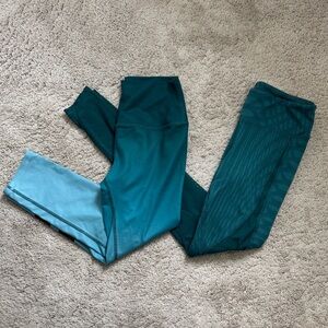 ALO YOGA Lot of Size Small Leggings Airbrush Ombré Motion Mesh 2 Pairs!!